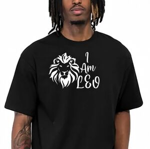 Men's Black Graphic Lion T-Shirt